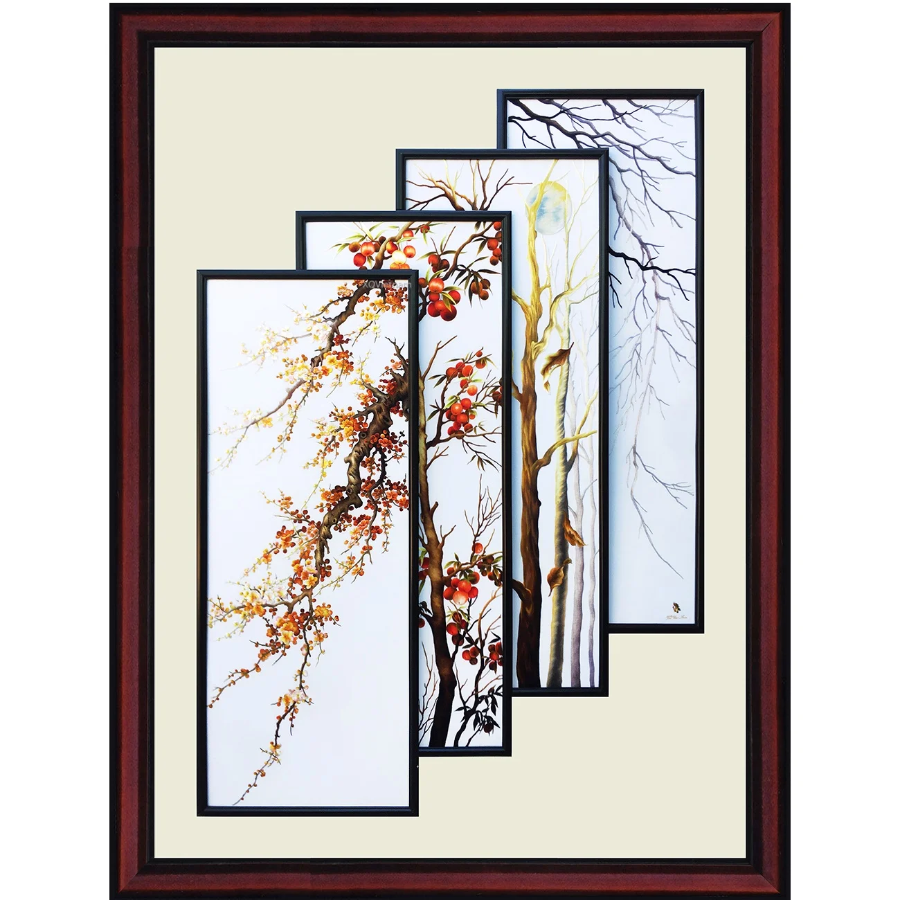 Top Quality Decorative Flower Paintings Four Seasons Embroidery Artworks from The Most Famous Brand in Vietnam