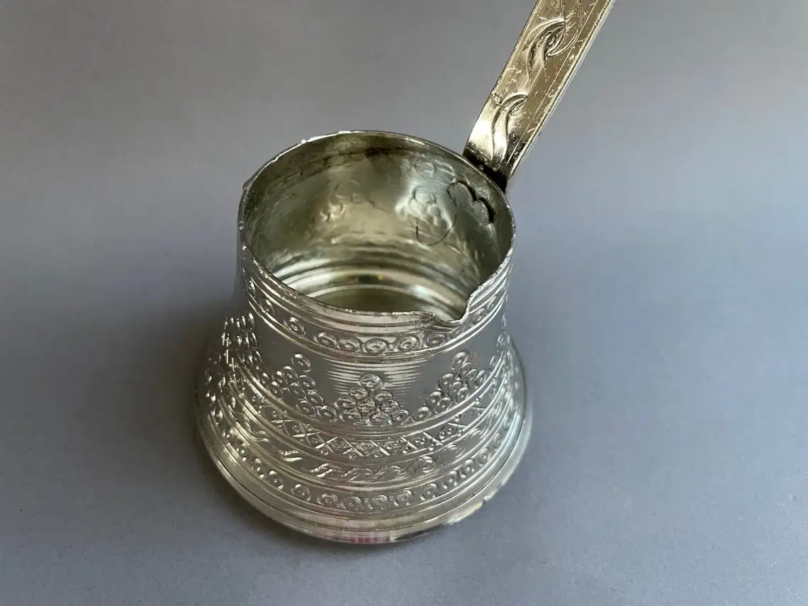 Латунная Турецкая Кофеварка CEZVE IBRIK Jezve Turka с деревянной ручкой для дома отеля и ресторана ручной работы