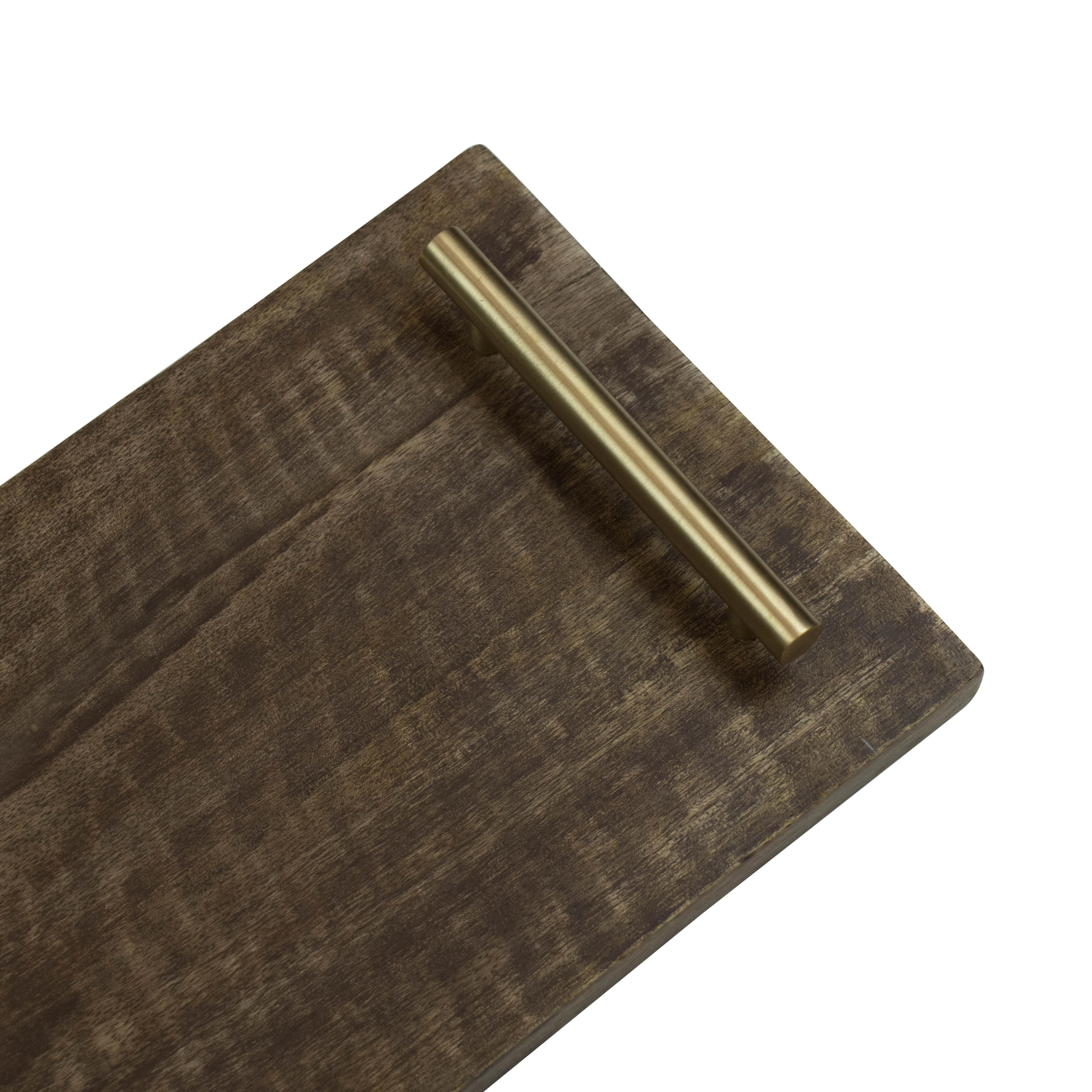
Wooden Serving Tray with Golden handles 