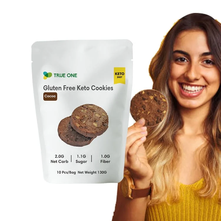 Gluten Free Chip Snack Diabetic Sweets & Ketogenic Friendly Cocoa Butter Diet Weight Loss Cookies Bag