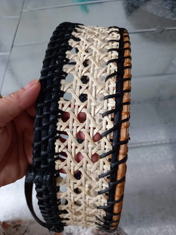 Handmade Round Rattan Tray Wicker Tray With Handles For Fruit Breakfast Eco-friendly Handicraft Items +84947900124