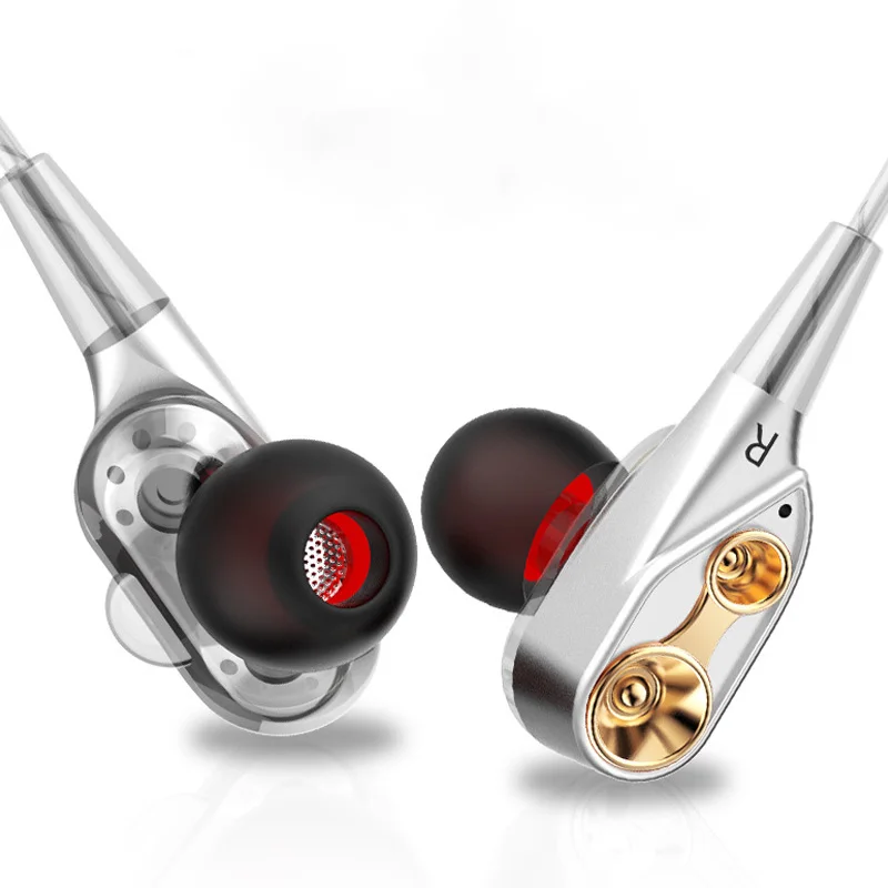 High quality CK8 dual driver earphones stereo bass sport running headset