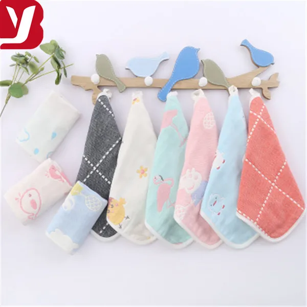Muslin Washcloths Baby  Hand  Square Towels with jacquard pattern design