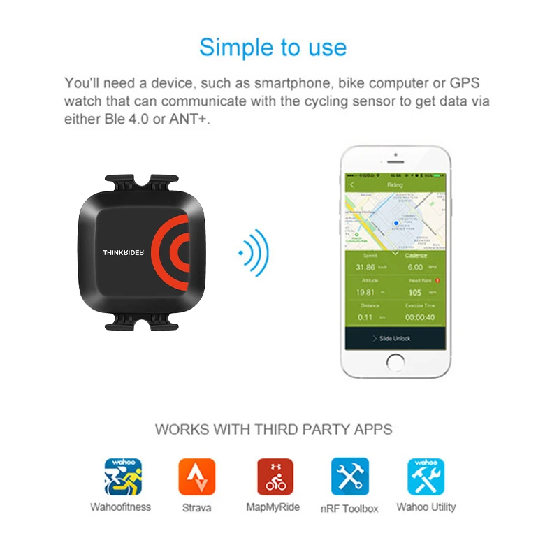 Компьютер ThinkRider для велоспорта Garmin Bryton, с датчиком скорости и частоты вращения педалей