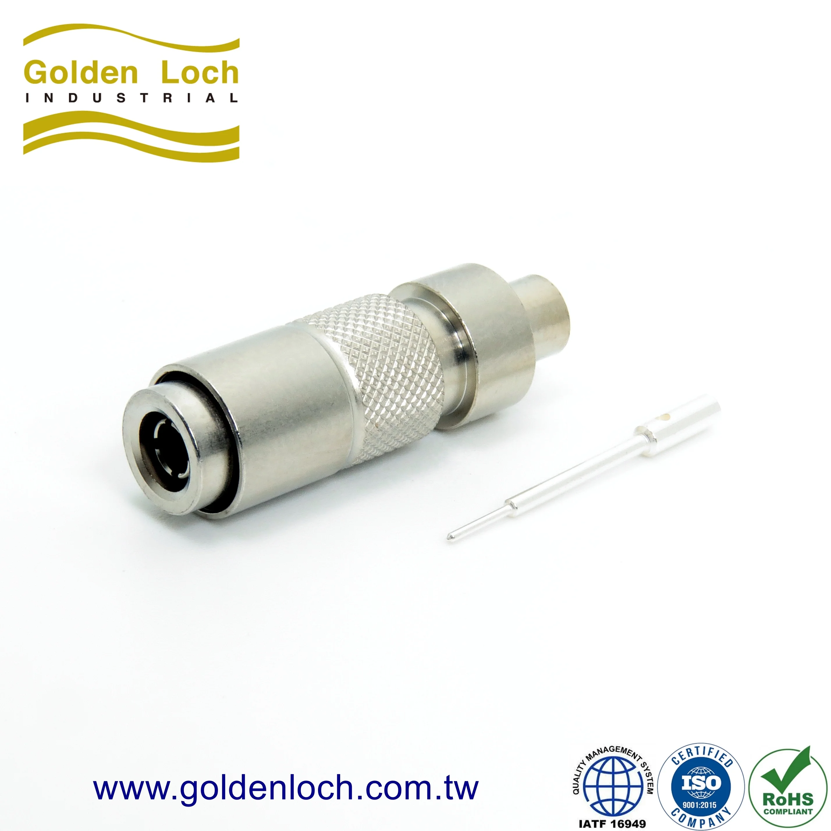 
DIN 1.0/2.3 Connector Male Direct Solder for RG402 .141 