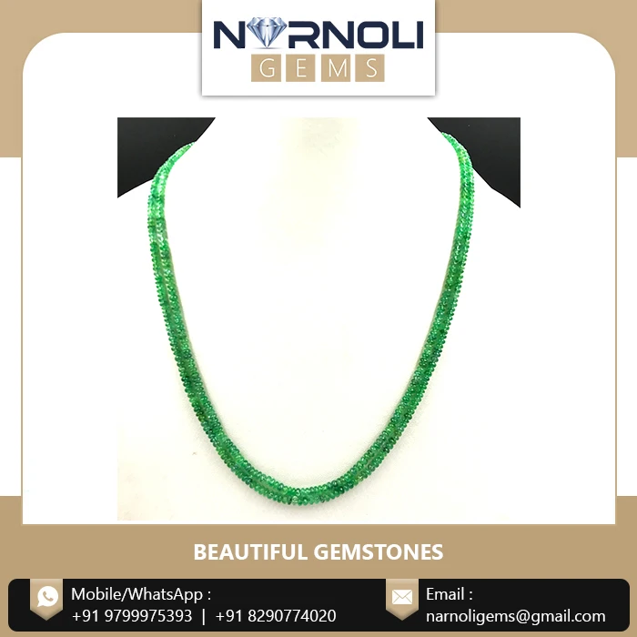 Excellent Quality Natural Green Emerald Beads String At Low Price