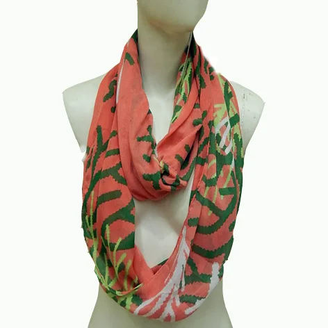Infinity Loop Scarf 2021 100% Polyester Scarfs for Women  Custom Print Fashion Stoles and Neck wear Other Scarves for Girls
