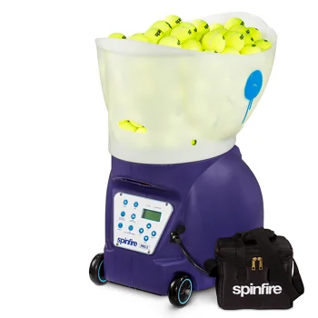
Drop Shipping Spinfire Pro 2 Tennis Ball Machine with Slimline Remote Control, External Battery Pack & Standard Charger 