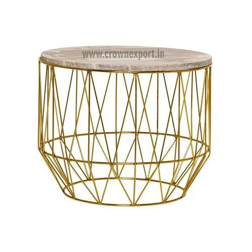 Luxury Home & Living Modern Decor Gold Geometric Side Table Set of 2 End Table Coffee & Accent Table Furniture For Best Interior
