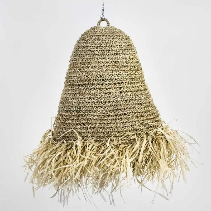 Raffia морской водоросли уличный абажур деревенский нордический ручной работы уютный подвесной из Вьетнама