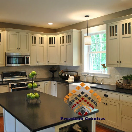 
Black Pearl Granite Slabs in Brushed honed flamed leather finished antique finished in gangsaw cutter and tile sizes. 