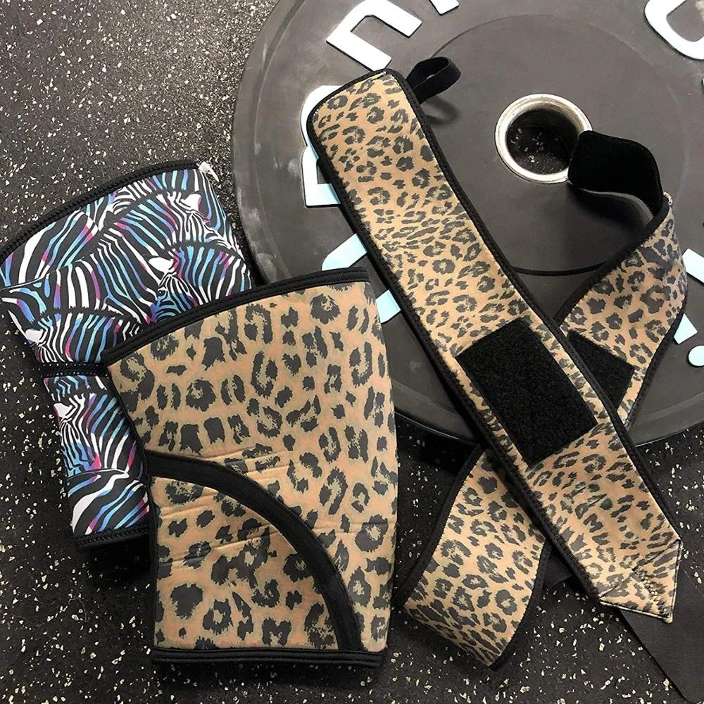 Leopard-x Knee Sleeves (1 Pair), 7mm Neoprene Compression Knee Braces, Great Support for Cross Training, Weightlifting