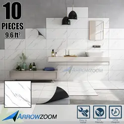 Arrowzoom Self-Adhesive Marble PVC Vinyl DIY Home Decor Living Room Bathroom Kitchen Wall Floor Tiles 30*30 cm KK1191