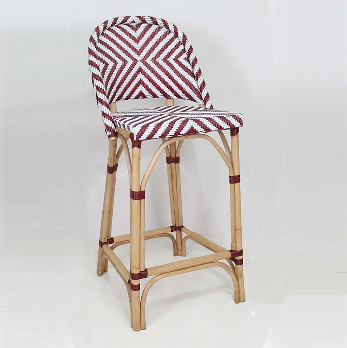 Sylvain Rattan French Bistro Bar Chair