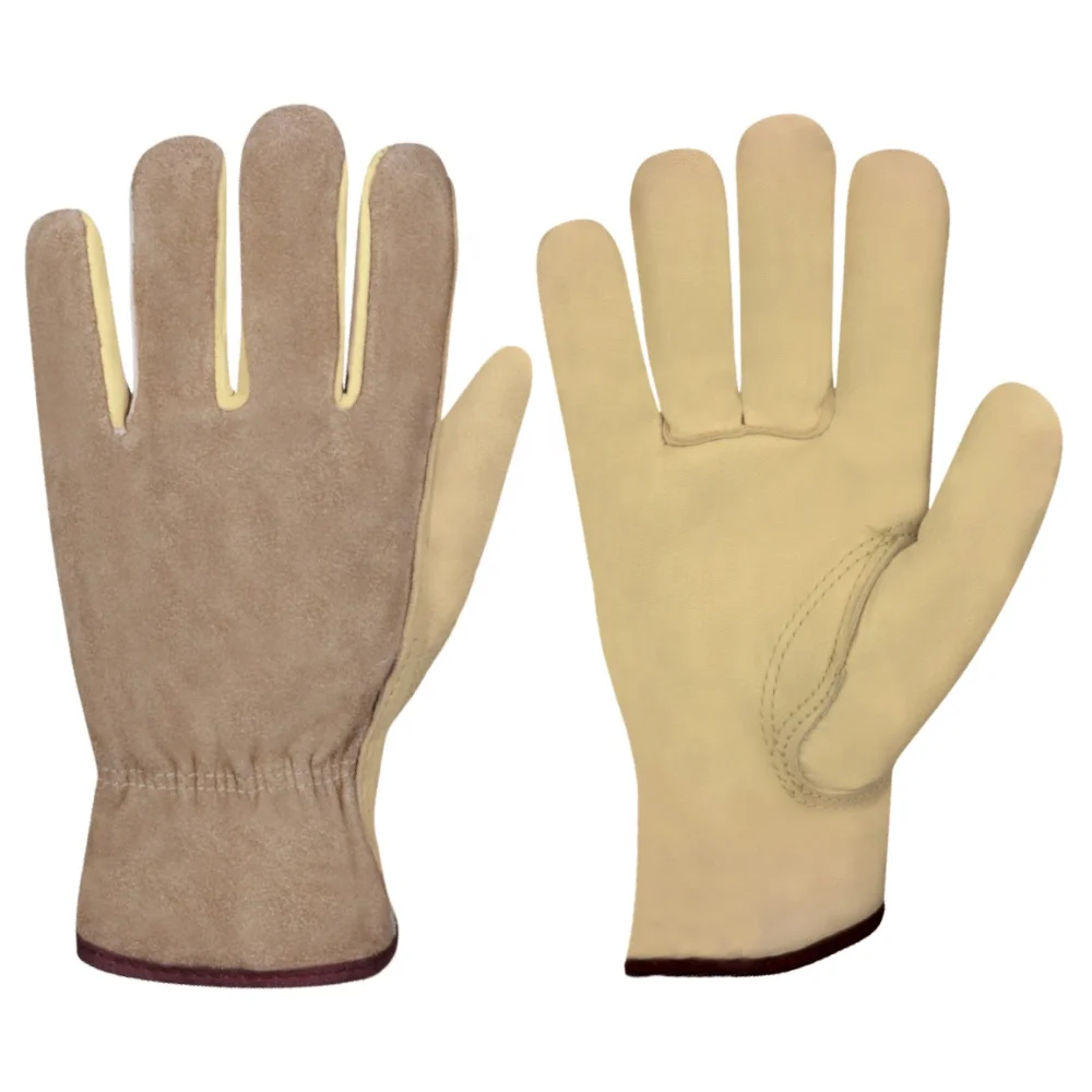 Goat Skin Driver Glove Cut Resistant Black Back Closer Without Lining Eye Pattern Driver Gloves Men