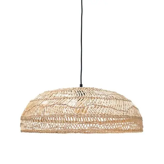 Vietnam Large LED Ceiling Lamp with Rattan Pendant Shade Metal and Plastic Base for Living Room or Hotel