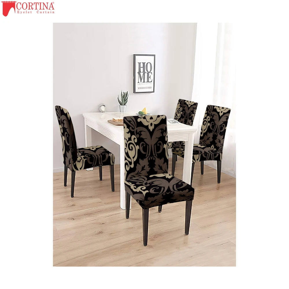 Buy Spandex Stretchable Chair Printed Cover For Dining Chair Leading Supplier and Manufacturer