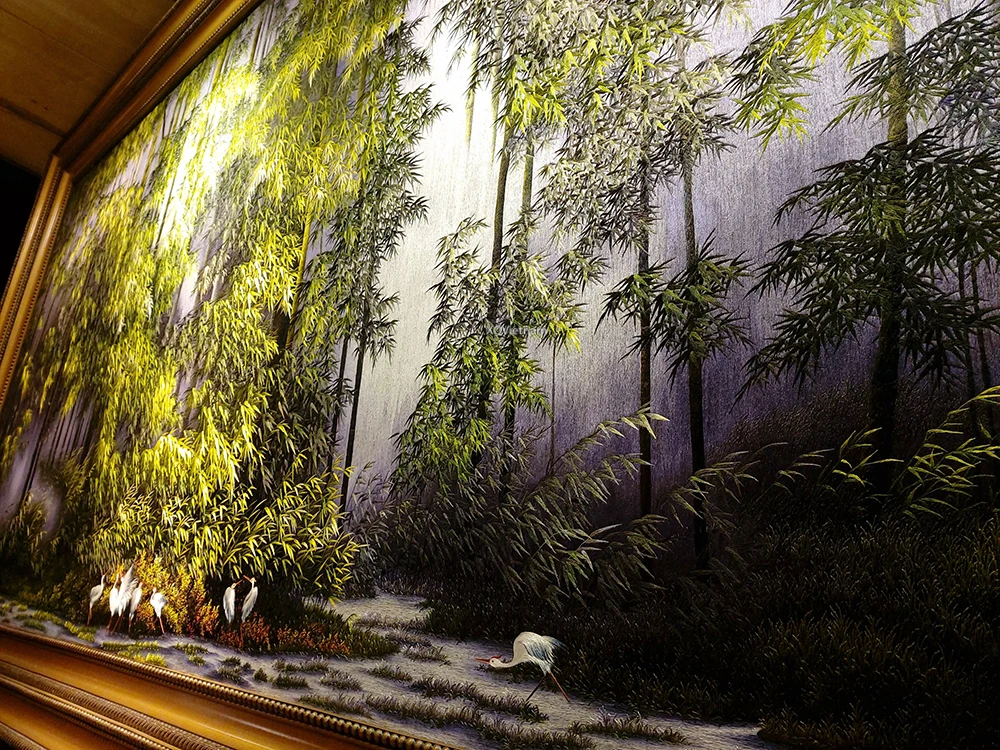  Вышитая вручную картина высокого качества бамбуковый лес для настенного украшения