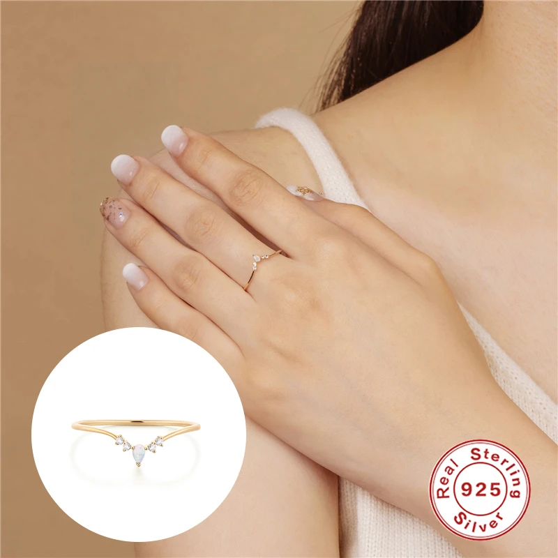 CANNER New Creative Popular Style 925 Sterling Silver 18K Gold Plated Zircon Rings Jewelry For Women