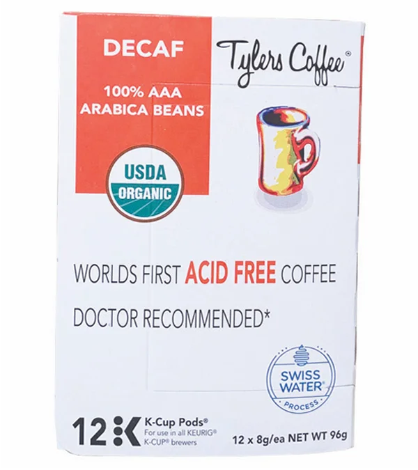 
Decaf Single Serve Cups (12 ct.) | Tylers Coffee Arabic coffee, low acid coffee, Organic coffee Taste Neutral 
