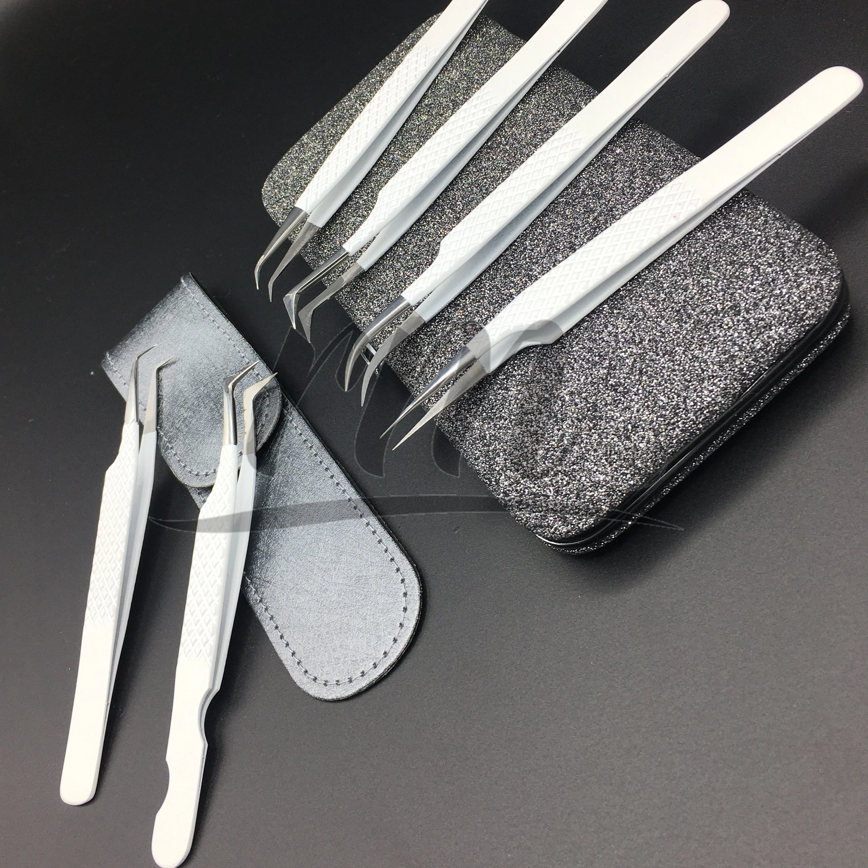 Пинцет для ресниц с индивидуальным логотипом белый пинцет из серебристой нержавеющей стали высшего качества принимаем образцы