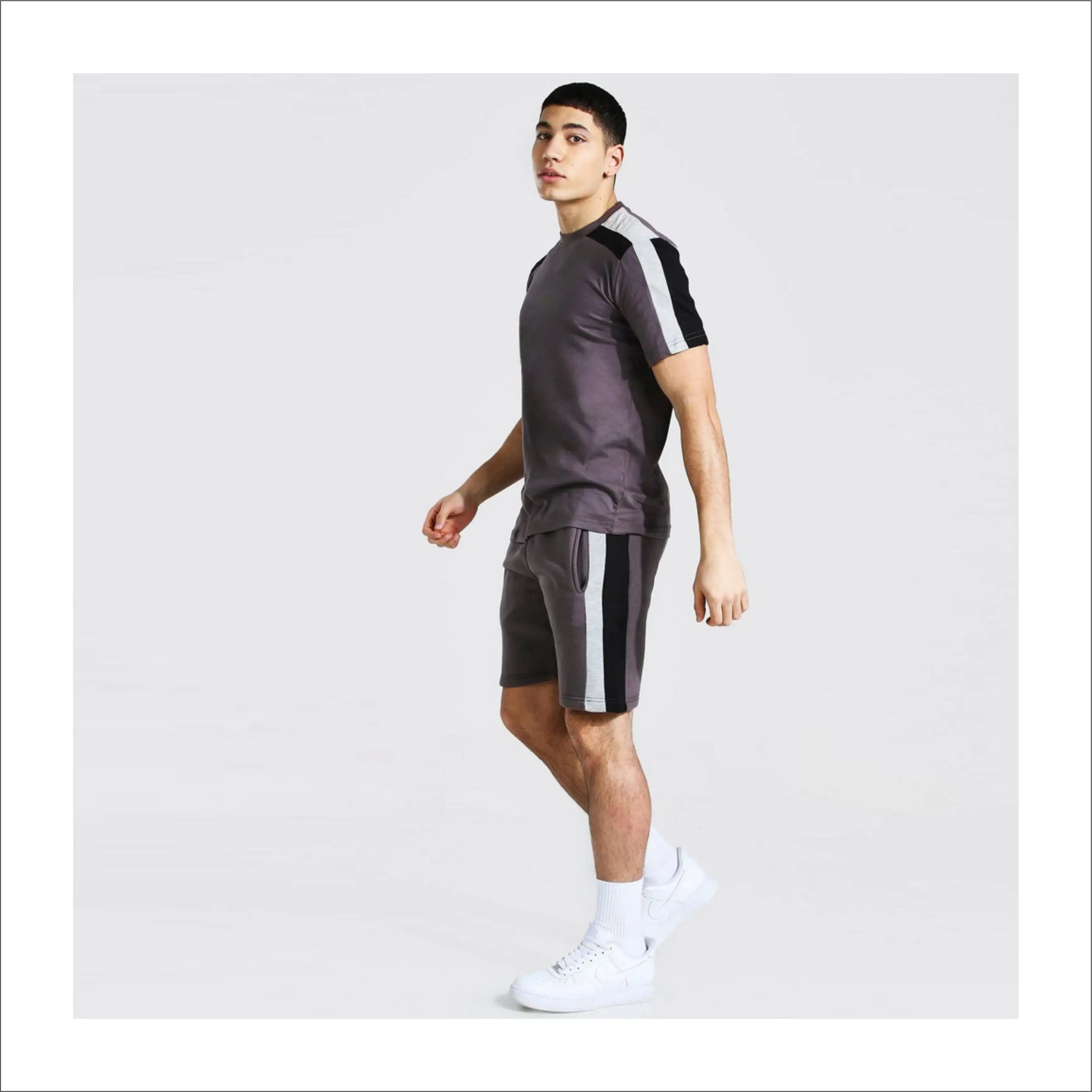 
T Shirts Shorts Factory Production Fashion Soft Breathable Black Digital Printing Pattern Logo 