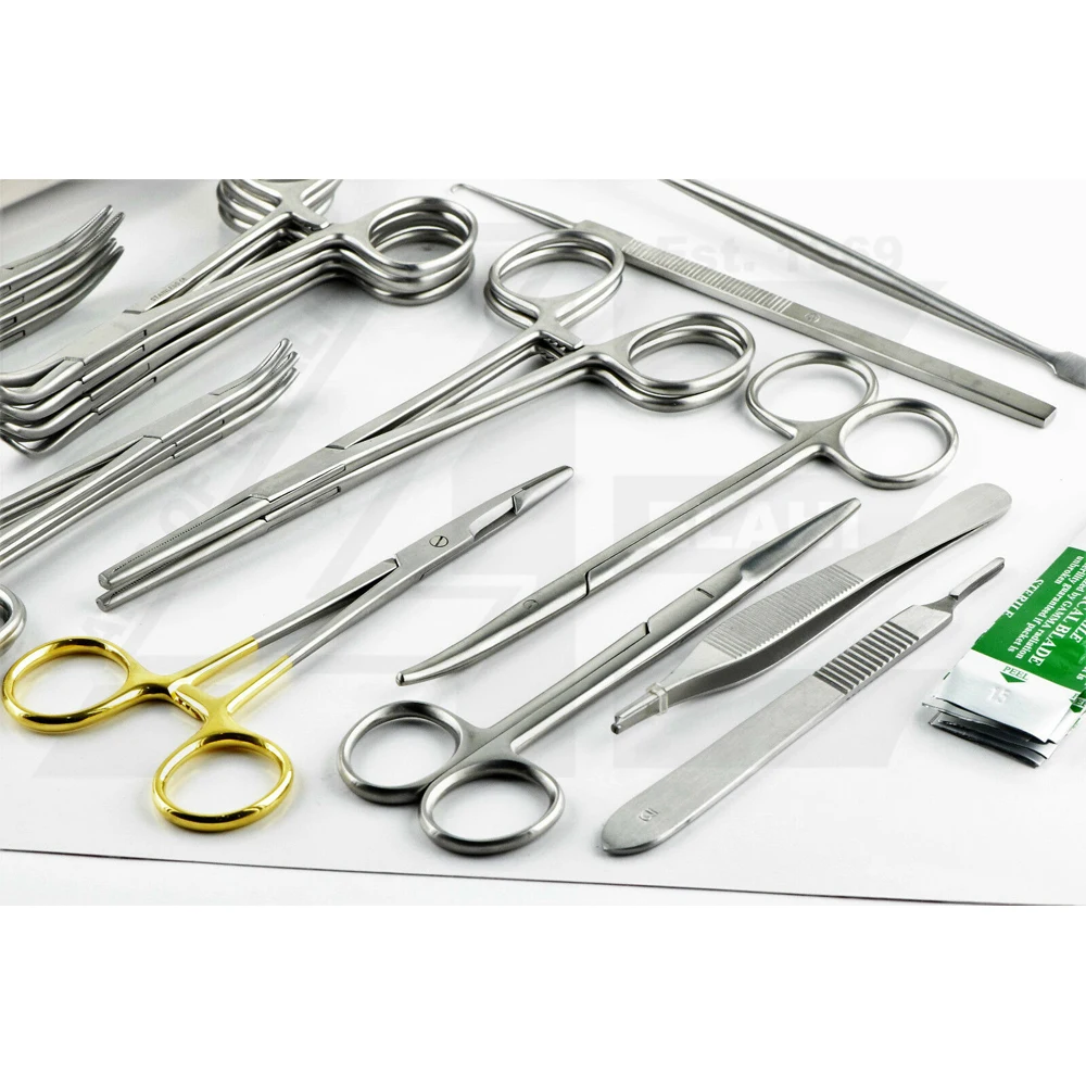 Набор для ветеринарной общей хирургии набор из 43 инструментов в коробке 2024 премиум-класса LA ELAHI AND CO
