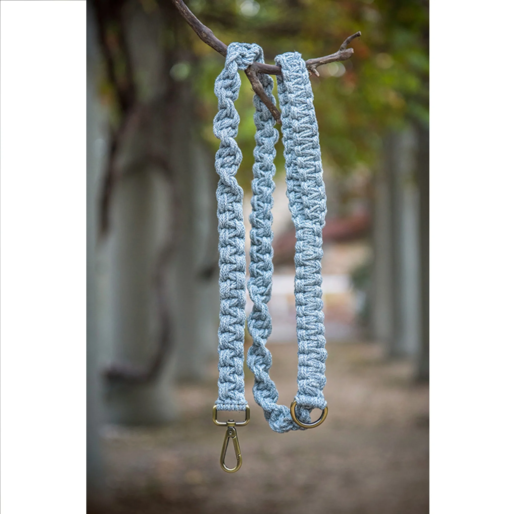 Чистая хлопковая окрашенная вручную поводок для макраме желтого цвета собак мягкий прочный ручная плетеная веревка домашних