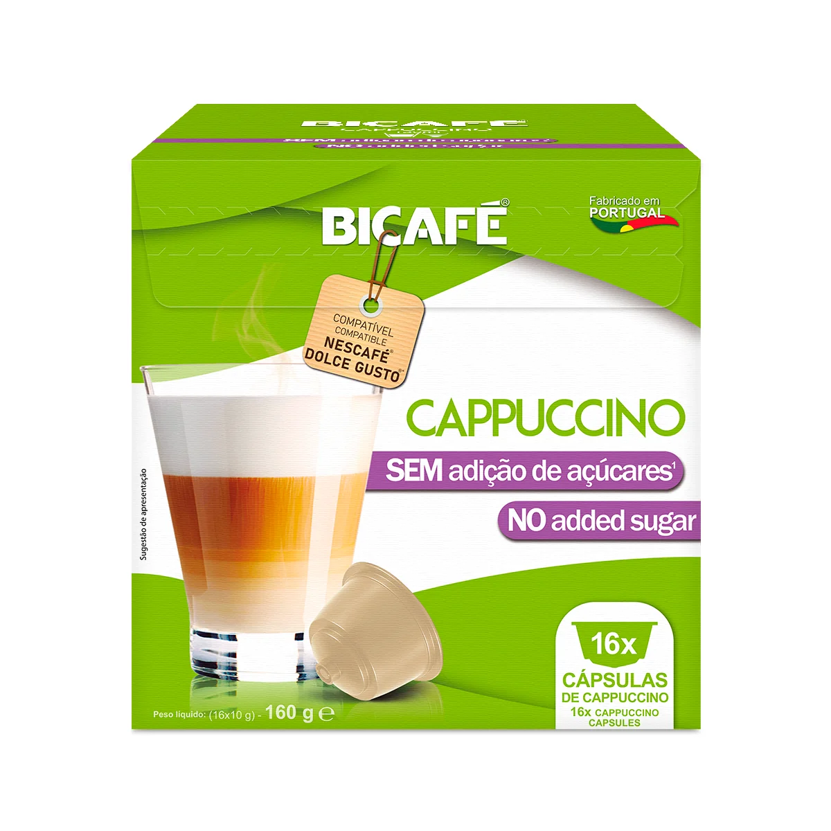 Капсулы для кофе Bicafe капучино без сахара 16 капсул совместимые с большинством производителей