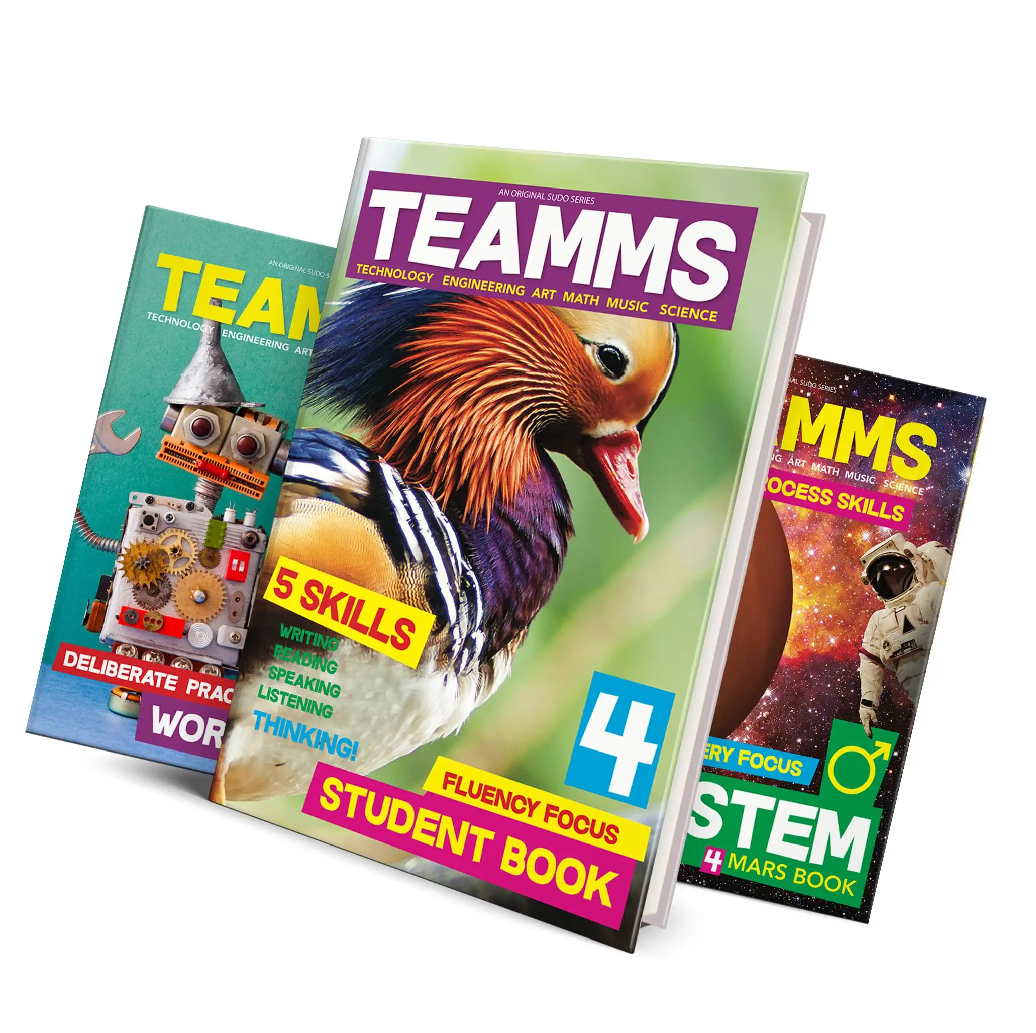 TEAMMS Level 4 (Student Book+Workbook+STEM Book) Children Language Learning English Books for Elementary Students