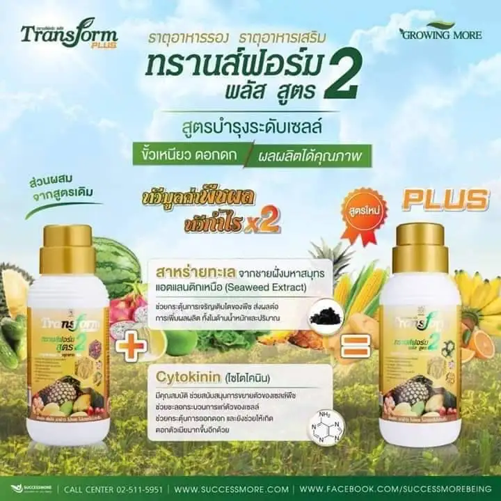 Bio Organic TRANSFORM PLUS 2 Liquid Fertilizer Plant Uupplement Health Formula Advanced Micro Nutrients for Plants from Thailand