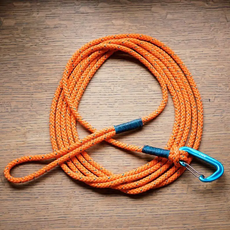 Long Rope Leash- Orange Rope Long Line