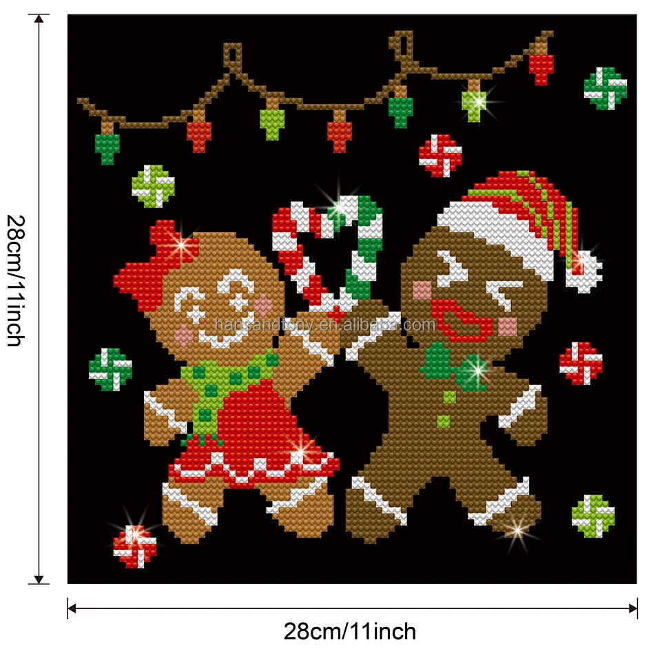 
2021 Hot 5D diamond Painting Christmas gingerbread Man box kit custom Wholesale Large Great Wall Decor Diamond Painting Arts 