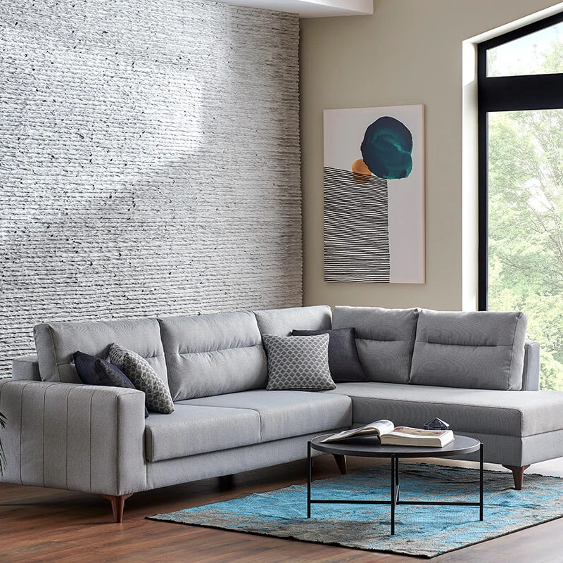 Corner Set  wooden Sofa Armchairs Living Furniture Velvet Seat Set Style Fabric Wholesale Couch Packing Room (ider Truva)