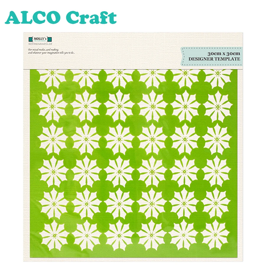 PET material 20x20cm designer template art stencil for