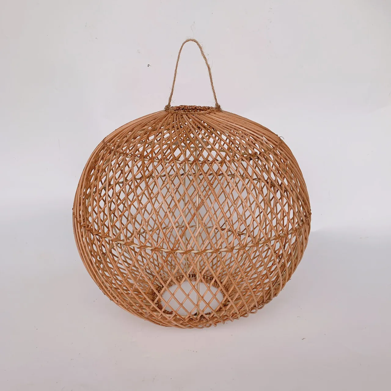 Craftsman Rattan Lampshade Hanging Round Lampshades Natural from Vietnam Lighting and Circuitry Design Natural Color/ Black 200