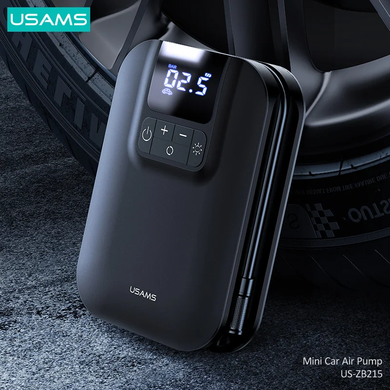 USAMS US-ZB215 80W 5000mAh Auto Electric Inflator Portable Mini Car Tire Air Pump
