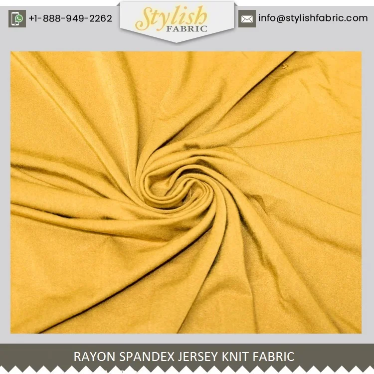 Mustard Light Heavyweight Rayon Spandex Jersey Knit Fabric Style - 406