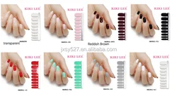 KIKI LEE 16 Strips Korean Women double sided nail glue sticker Fashion Style Products Glossy Gold Glitter Nail polish Stickers