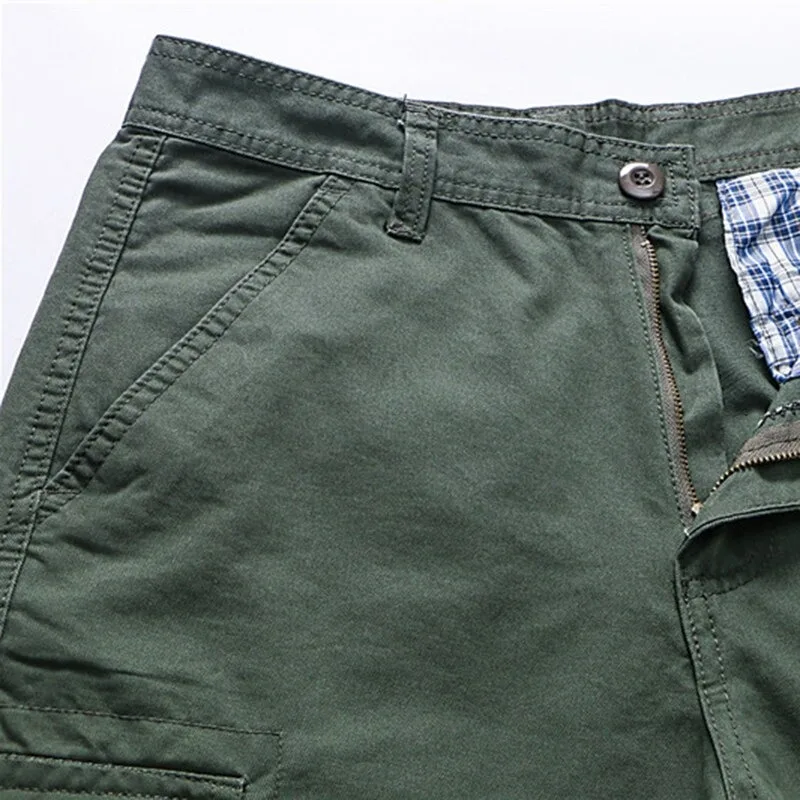 
Mens Cotton Cargo Shorts Multi Pocket 2020 New Military Tactical Work Overalls Baggy Short Trousers Beach Board Shorts 