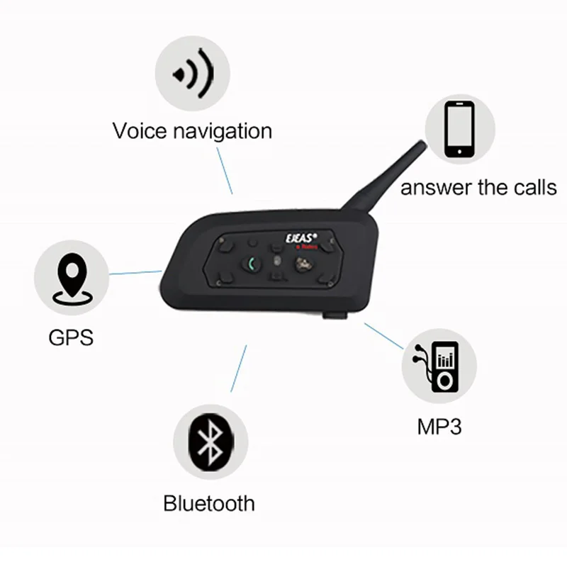 Helmet Intercom Motorcycle Communication System Interphone Moto Helmet Bluetooth Headset BT Intercomunicador