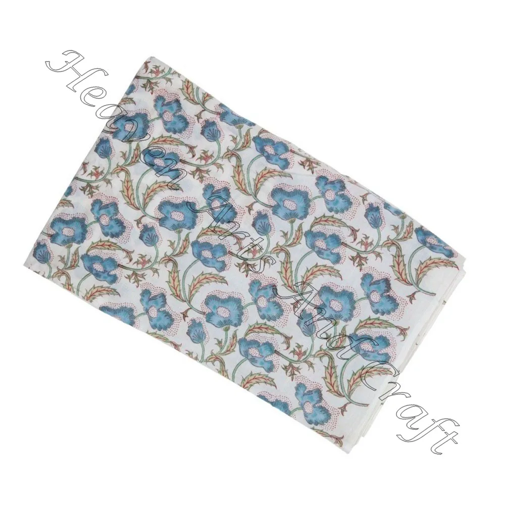 Jaipuri Indian Hand Block Printed Fabric 100% Cotton Upholstery Fabric For Home Furnishing