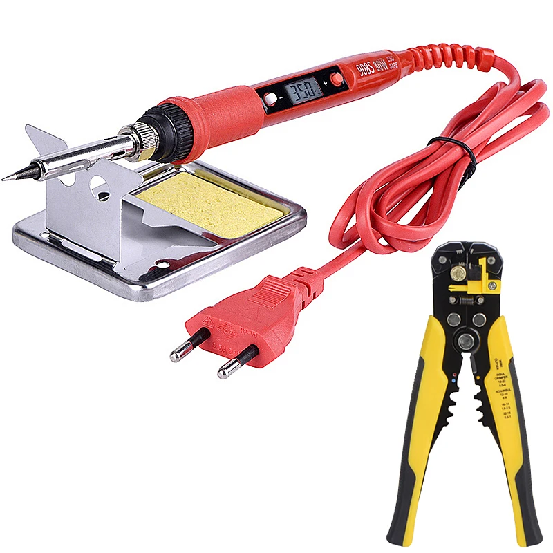 Multifunctional Wire Stripper Cable Cutter with Adjustable Temperature Electric Solder Iron Hand Tools Set