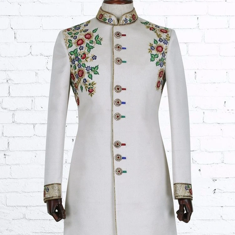 BANDH GALA SHERWANI COAT SUIT HEAVY Designer EMBROIDERY HANDWORK Wedding Season KURTA CHURIDAR PANT for MEN Bollywood WHOLESALE