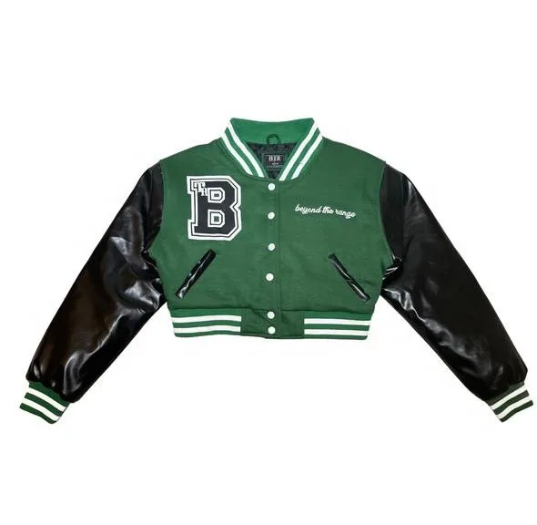 OEM Embroidery Patches Custom women Letterman jacket Baseball Leather Street varsity Jacket for girls