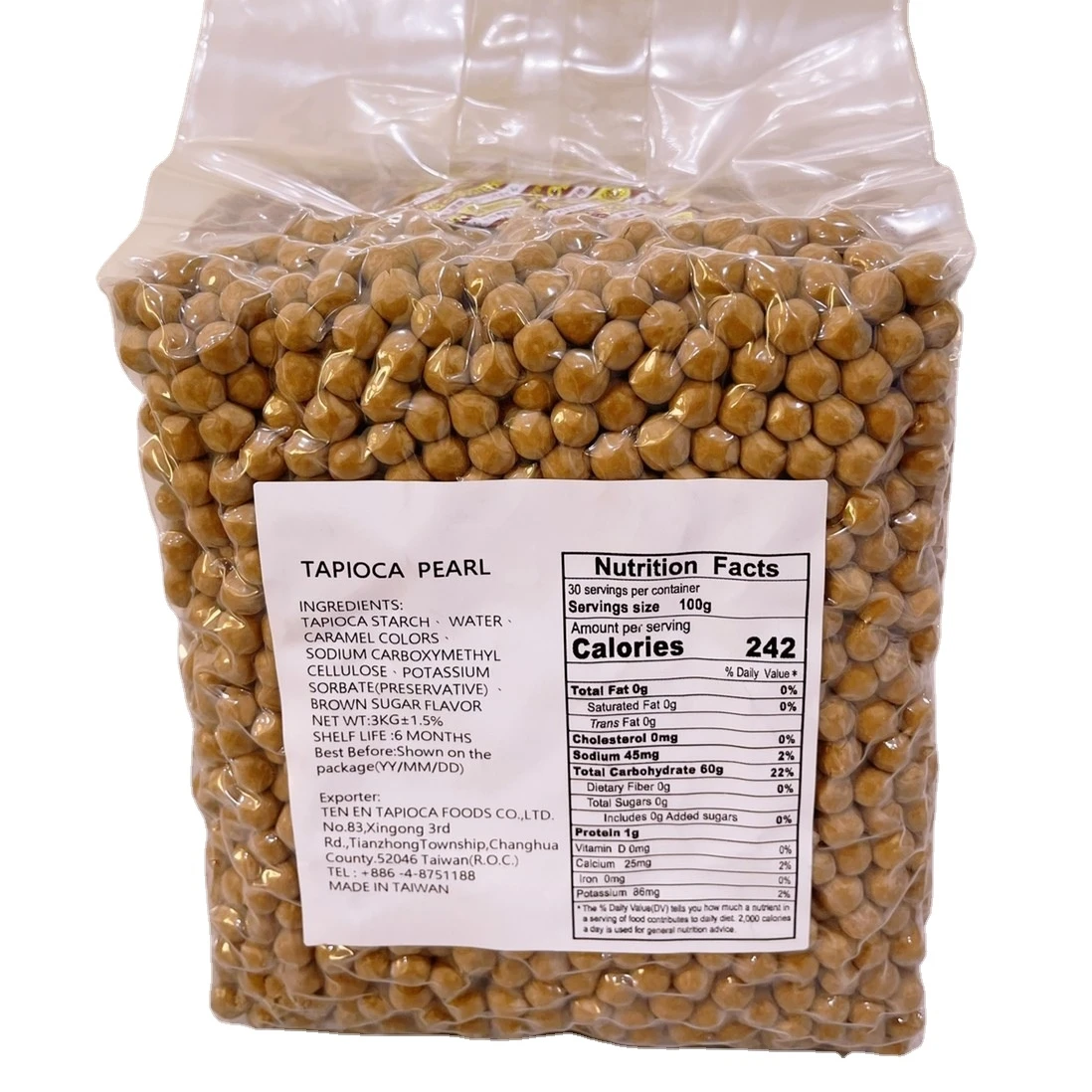 Поставщик чая из Тайваня, мягкая жемчужина тапиока 3 кг, Размер 8 мм-9 мм