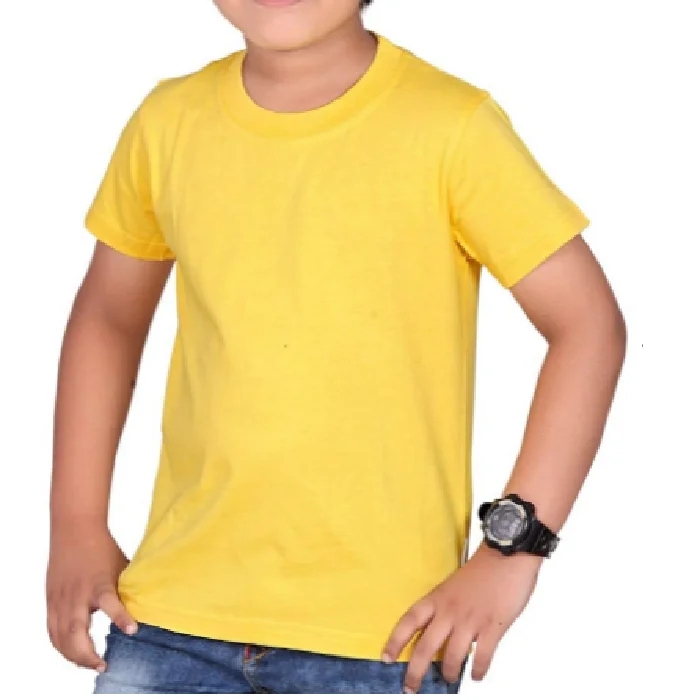 New design Summer Kids T Shirts 100% Cotton Shorts Sleeve Premium Quality All Solid Kids t Shirt From Bangladesh