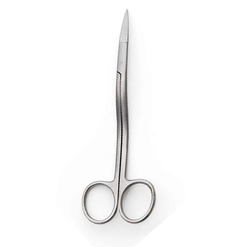 Изогнутые Ножницы для вышивки аппликаций с загнутой ручкой машинной и тканевых стежков (серебристые средние)