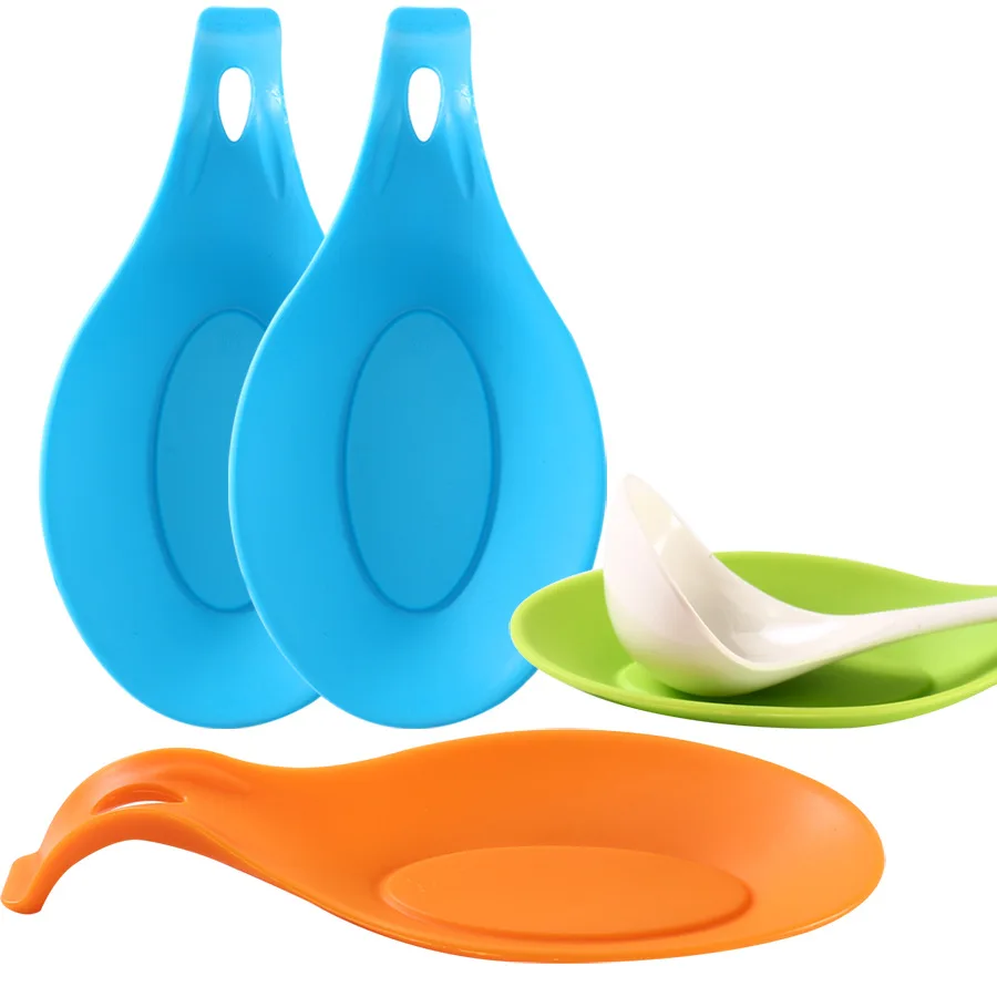 
Heat resistant non stick silicone kitchen utensil holder soup spoon rest 