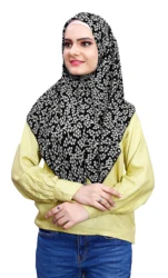 Black White Soft Chiffon Printed 100 * 100 Square Scarf Hijab Dupatta For Women